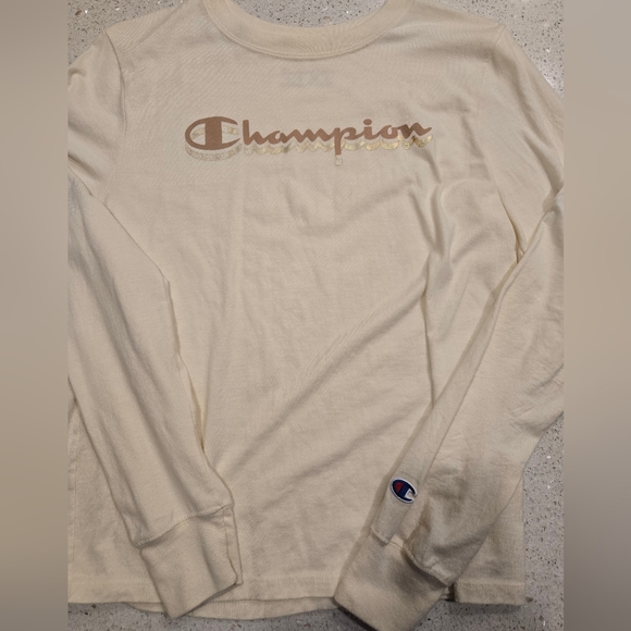 Champion Long Sleeve Women’s T-Shirt in Cream and Black; size small - Picture 6 of 10